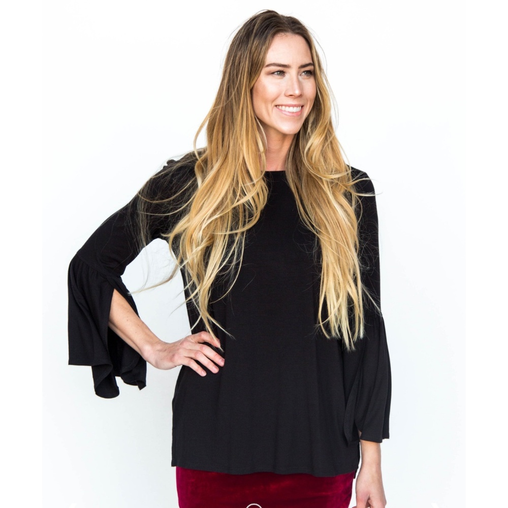 Agnes & Dora Bell Sleeve Tunic Black